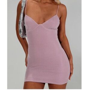 NWOT Princess Polly Sparkly Spaghetti Strap Mini Dress